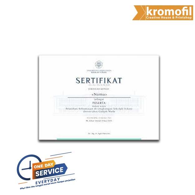 Gambar Cetak Kertas Sertifikat - Piagam - CONCORD CARTON, 1 SISI dari Kromofil Printing undefined Tokopedia