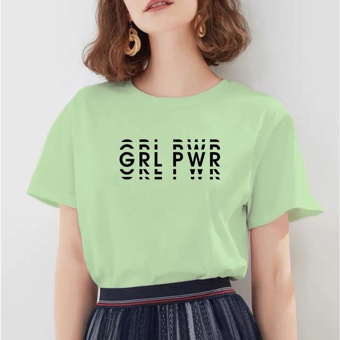 Gambar BAJU KAOS WANITA GIRL POWER , T SHIRT WANITA GIRL POWER , KAOS WANITA - GREEN MINT, XL dari Spotlightid undefined Tokopedia