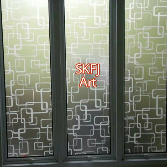 Gambar stiker kaca/sticker kaca motif kotak - 120x50cm - 120x1m dari AGN STOREs undefined Tokopedia