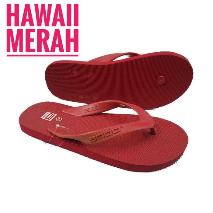 Gambar Ando HAWAII Sendal Jepit Pria Merah Ukuran 38-42 - merah, 40 dari abengfashionshoes undefined Tokopedia