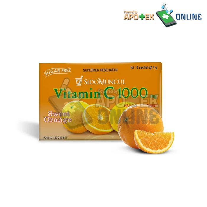 Gambar SIDOMUNCUL VIT C1000 ORANGE @6 SACHET /VITAMIN C /DAYA TAHAN TUBUH dari Apotek Dande Farma Rungkut undefined Tokopedia