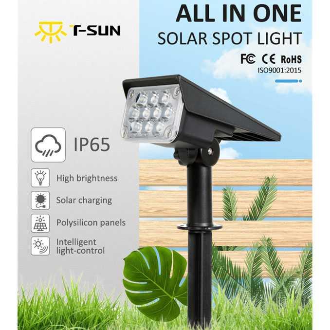 Gambar T-SUN Lampu Taman Outdoor Solar Power Waterproof 20 LED - TS-G2202-60 - Cool White dari Netermart undefined Tokopedia