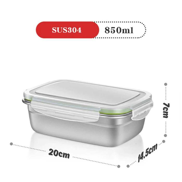 Gambar HOMEFAVOR Kotak Makan Bento Lunch Box Stainless Steel - KT046 - Hijau, 350ml dari Netermart undefined Tokopedia