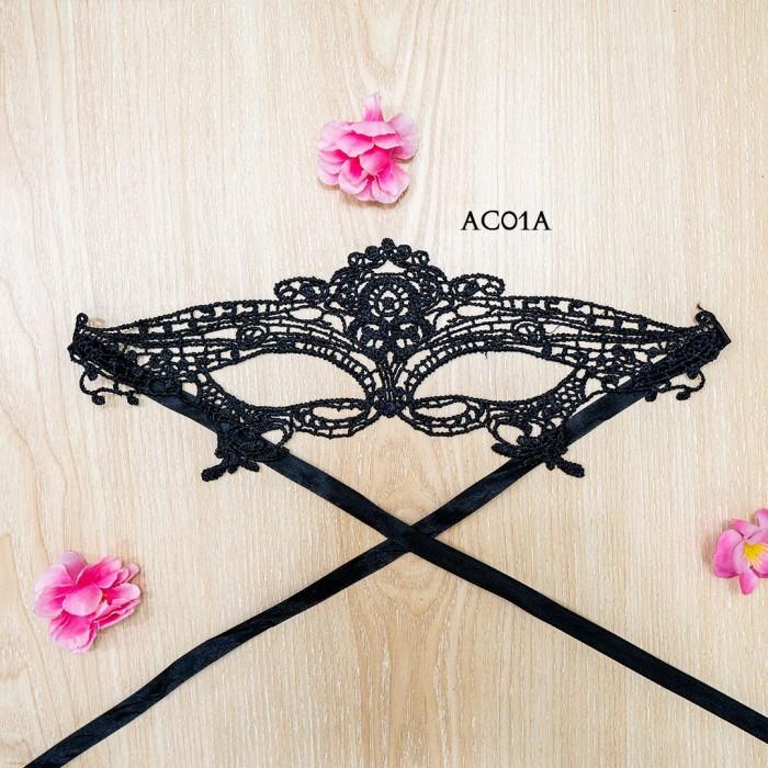 Gambar AKSESORIS SEKSI LINGERIE TOPENG LACE MASK PARTY PESTA HALLOWEN AC01A - Hitam dari Lamore Beauty House undefined Tokopedia