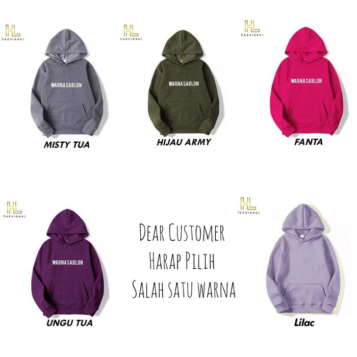 Gambar SWEATER HOODIE JEMPER CUSTOM TEXT DPN BLKNG matt fleece - WARNA LAIN 1, L (LD 120 CM) dari Harvional.id undefined Tokopedia
