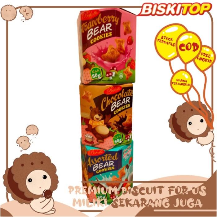 Gambar BISKITOP - Bear Cookies 80Gr Biskuit bentuk boneka Banyak Rasa - Coklat dari BISKITOP INDONESIA undefined Tokopedia