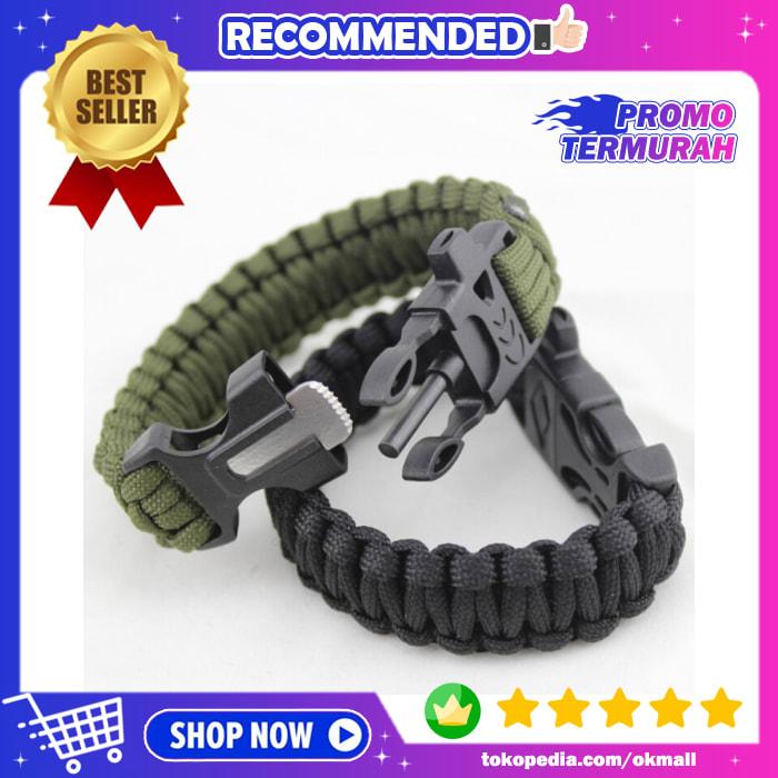 Jual Paracord Survival Bracelet with Magnesium Flint Fire Starter