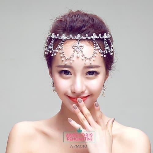 Gambar Aksesoris Tiara Wedding Modern l Headpiece Sanggul Pesta Wanita-APM010 - Alloy dari Aksesoris Pengantin Online undefined Tokopedia