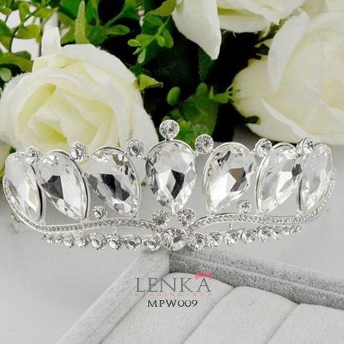 Gambar [PALING LARIS] CRYSTAL CROWN BRIDAL MAHKOTA PESTA AKSESORIS RAMBUT WANITA MPW009 - Putih SIlver dari Lenka Wedding Shop undefined Tokopedia