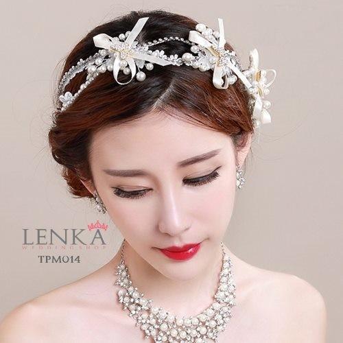 Gambar Aksesoris Tiara Sanggul Pesta Wedding lHairpieces Pesta Lenka - TPM014 - Putih dari Lenka Wedding Shop Kota Surabaya Tokopedia