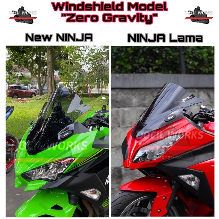 Gambar Windshield Ninja 250 FI 2018 Model Zero Gravity old dan new - Hitam Smoke, Ninja Fi OLD dari ar41performance undefined Tokopedia