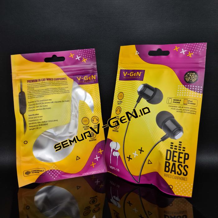 Gambar Earphone V-GEN Headset Handfree Android iOS Smartphone Earphones VGEN dari Semua V-GeN undefined Tokopedia