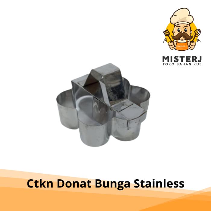 Gambar Cetakan Donat Stainless All Variant /Kotak/Bunga/Hati/Triangle - bunga dari misterjonline undefined Tokopedia