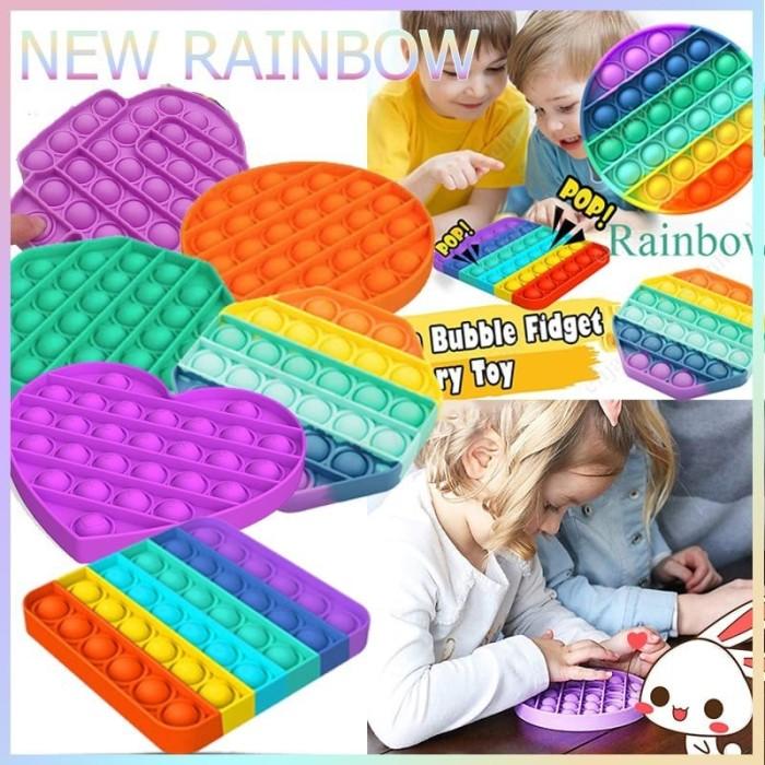 Gambar New fidget Push Pop It Fidget push Toy Bubble Stress Relief Kids - UNICORN RAINBOW dari HCH Online Store undefined Tokopedia
