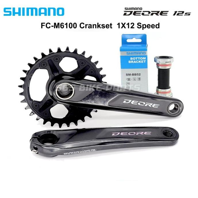Pédalier SHIMANO Deore FC-M6100-1 - 1 Plateau 32 Dents, 12 Vitesses, Pour VTT