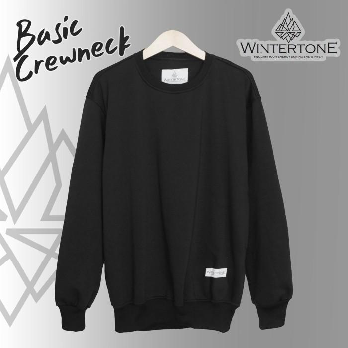 Jual Sweater Hoodie Polos Hitam Crewneck Pria Polos Basic Oversize Jumbo -  Kota Makassar - Powerstore212 | Tokopedia