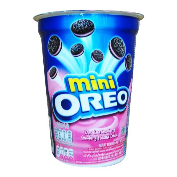 Promo Harga OREO Mini Biskuit Sandwich Strawberry 61 gr - Tokopedia