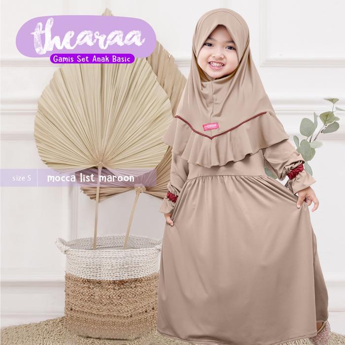 Gambar Gamis Set Cutemoslem Thearaa Basic Anak-S - Mocca Maroon, S 1-2 Th dari Cutemoslem Store undefined Tokopedia