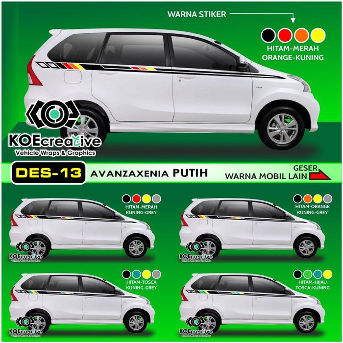 Gambar Stiker Mobil Avanza Xenia Desain 13 Kanan Kiri Bahan Oracal dari Qikulashop undefined Tokopedia