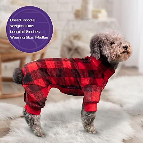 Jual cyeollo Dog Pajamas Buffalo Plaid Dog Pjs Thermal Dog Onesie
