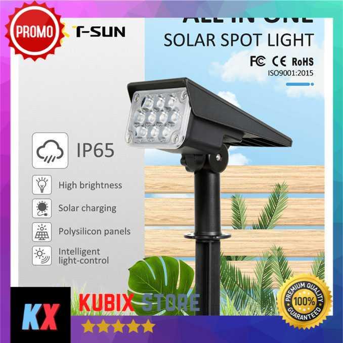 Gambar Lampu Sorot Taman Outdoor Solar Power Waterproof 10 LED Solar Cell - Cool White dari Kubix Store undefined Tokopedia