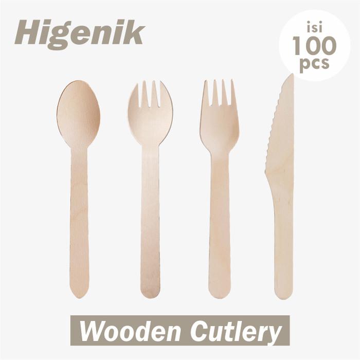 Gambar Wooden Cutlery Sendok Garpu Pisau Spork Bahan Kayu Higienis Food Grade - Sendok Kayu 16 dari Higenik Prima Kemas undefined Tokopedia