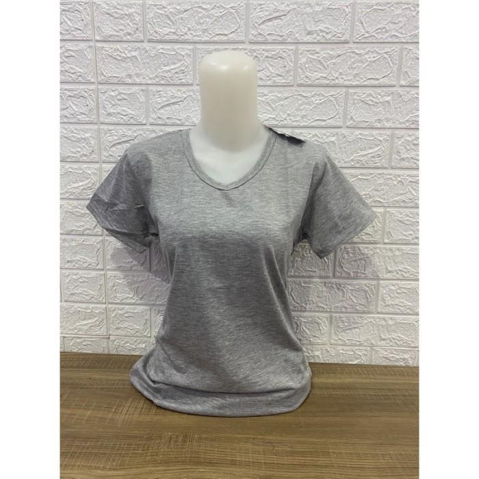 Gambar Kaos Polos Pendek V Neck Kaos Deker Pendek Kaos V neck L XL XXL JUMBO - Abu, L dari Dee.Fashion undefined Tokopedia