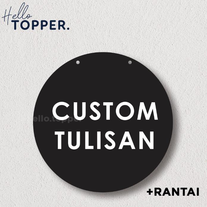 Gambar Custom Tulisan Sign Board Acrylic Signage UV Print Bulat - Dasar Hitam - Dasar Hitam dari eligada undefined Tokopedia