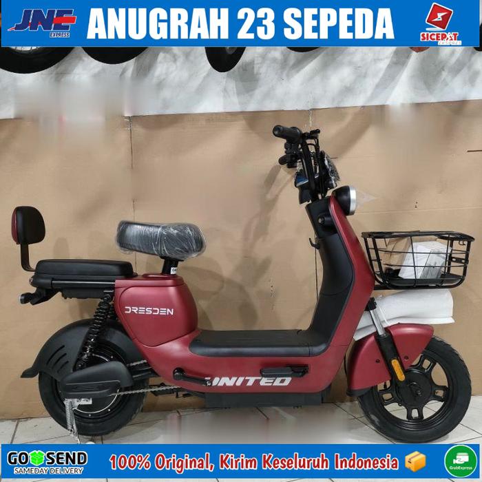 Gambar Sepeda Listrik United Dresden E Bike 48 Volt 12 AH 600 Watt - Merah dari Anugrah 23 sepeda undefined Tokopedia