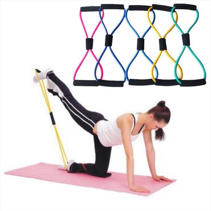 Gambar Resistance Band 8-Shape Tali Expander Elastic Rope Yoga Gym - Merah Muda dari ChinaTown.ID undefined Tokopedia