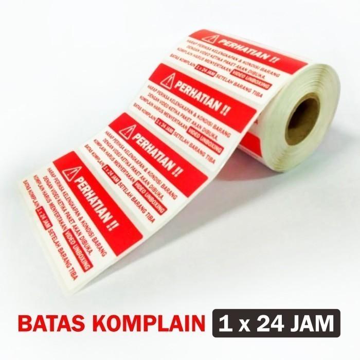 Gambar Sticker Label Perhatian Video Unboxing 8,5 x 3,5 cm (1 roll/ 500 pcs) - 1 x 24 jam dari Derrick Charlton Shop undefined Tokopedia