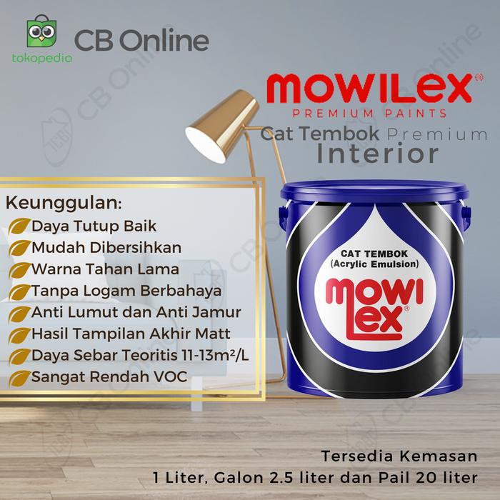 Gambar CAT TEMBOK MOWILEX - PUTIH PRIMA E-1000 - EMULSION, 2.5L dari CB Online Paint Store undefined Tokopedia