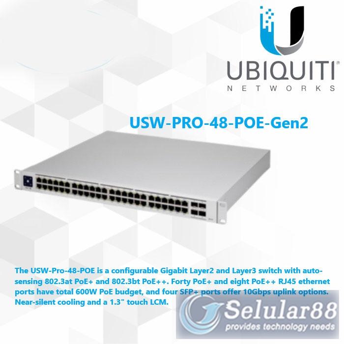 Gambar Ubiquiti USW-PRO-48-POE-Gen2 Unifi Switch Hub PoE Gigabit SFP ORIGINAL dari Selular88 undefined Tokopedia