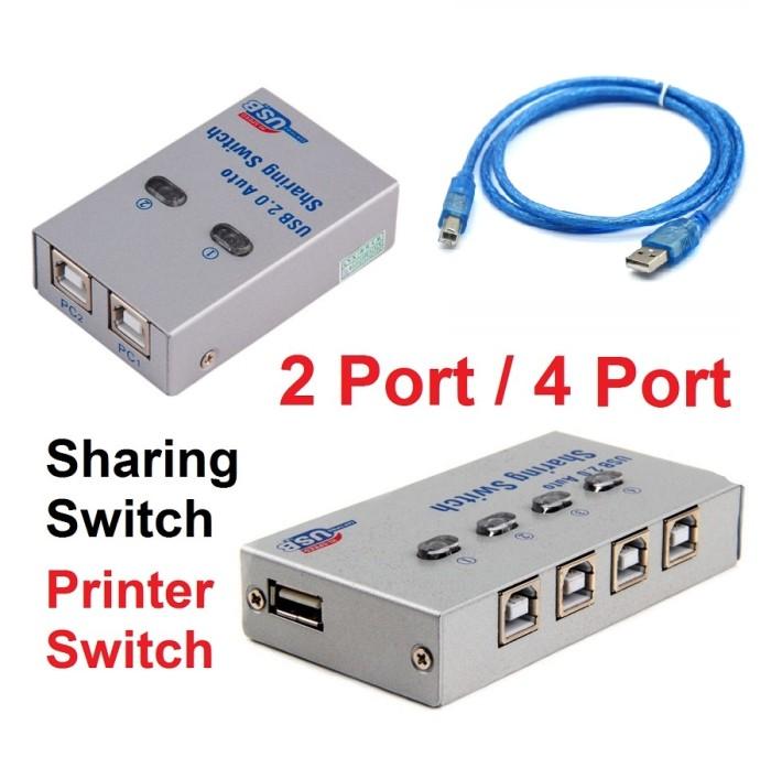 Gambar Auto Switch Usb Printer 2 Port 2Port 4 Port Sharing Switcher USB 2.0 - Kabel 1.5m dari Queen Teknologi undefined Tokopedia