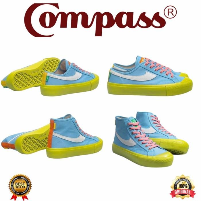Gambar Sepatu Compass Gazelle Matcha Blue Gum Low & High Original 100% - 35, Low dari Nowdoaction undefined Tokopedia