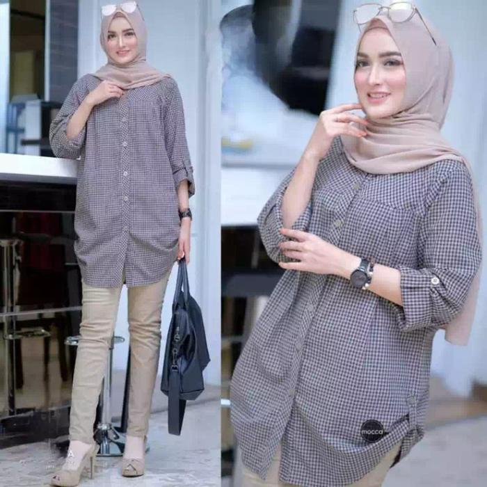 Gambar RB001 TUNIK KEMEJA/KEMEJA KOTAK/FASHION WANITA /ATASAN WANITA dari bthari03 undefined Tokopedia