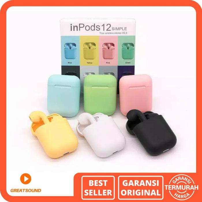 Bluetooth I12 Audifonos Inalambricos I 12 Auriculares I12 Celeste