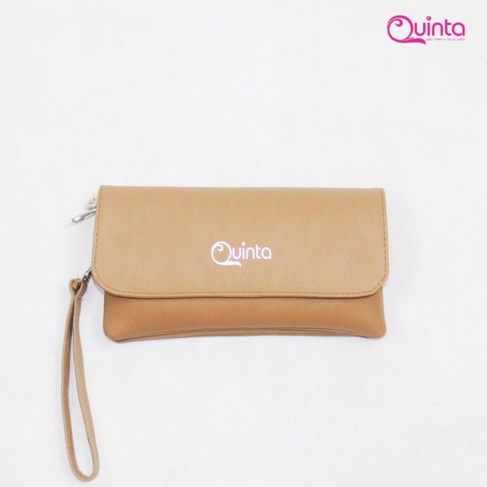 Gambar QUINTA TANIA POUCH SLINGBAG 2 FUNGSI UK.19X10X2 TAS DOMPET WANITA - MOCCA SILVER dari Juragantasku_NEW undefined Tokopedia