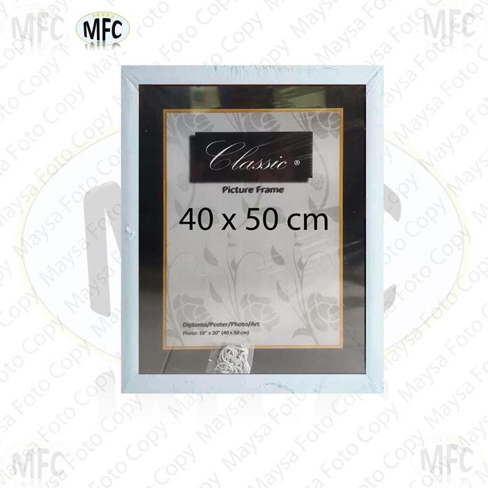 Gambar Bingkai Foto Tanpa Kaca Ukuran 40x50 cm Minimalis dan Ukir 3 cm - Putih dari Maysa Fotocopy undefined Tokopedia