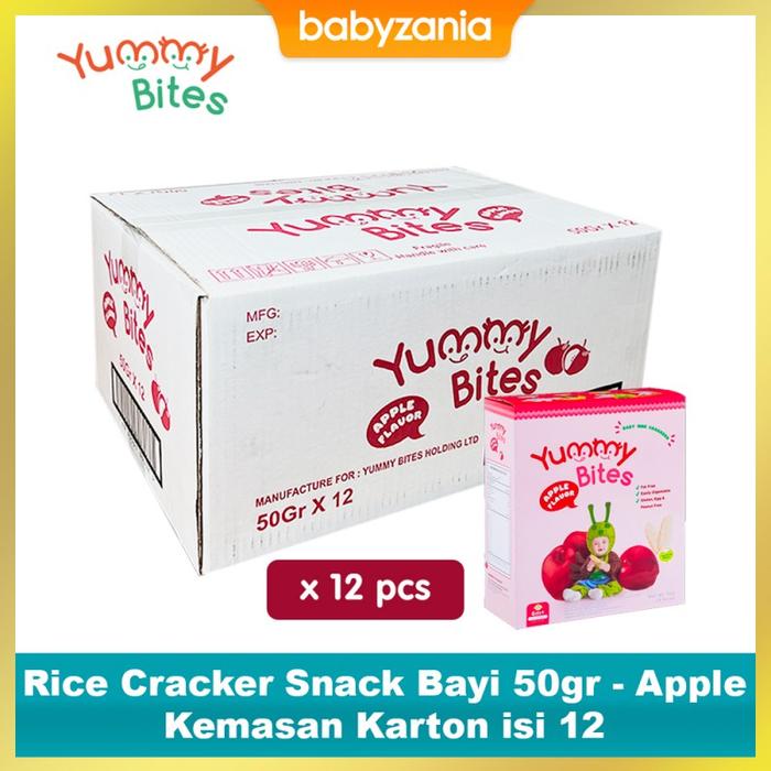 Gambar Yummy Bites Rice Cracker Snack Bayi 50 gr - Karton isi 12 - Apple dari Babyzania_NEW undefined Tokopedia