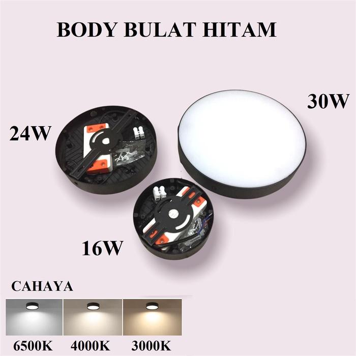 Gambar DOWNLIGHT OUTBOW 888-16Watt KOTAK / BULAT / LAMPU PLAFON / BK / WH - BULAT HITAM, NATURAL 4000K dari TOKO ELECTRICAL_NEW undefined Tokopedia