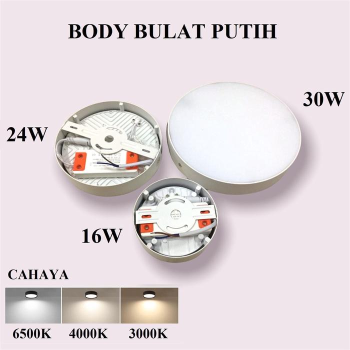 Gambar DOWNLIGHT OUTBOW 888-16Watt KOTAK / BULAT / LAMPU PLAFON / BK / WH - BULAT PUTIH, NATURAL 4000K dari TOKO ELECTRICAL_NEW undefined Tokopedia