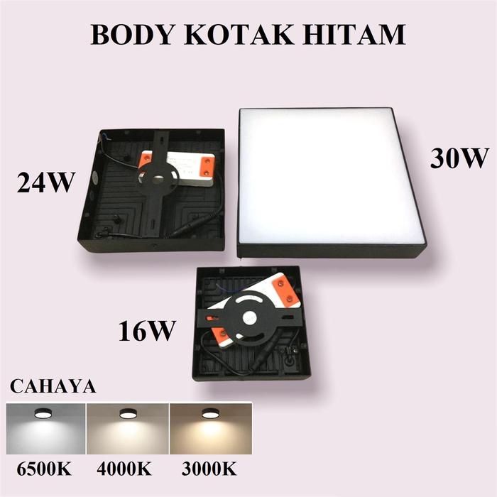 Gambar DOWNLIGHT OUTBOW 888-16Watt KOTAK / BULAT / LAMPU PLAFON / BK / WH - KOTAK HITAM, NATURAL 4000K dari TOKO ELECTRICAL_NEW undefined Tokopedia