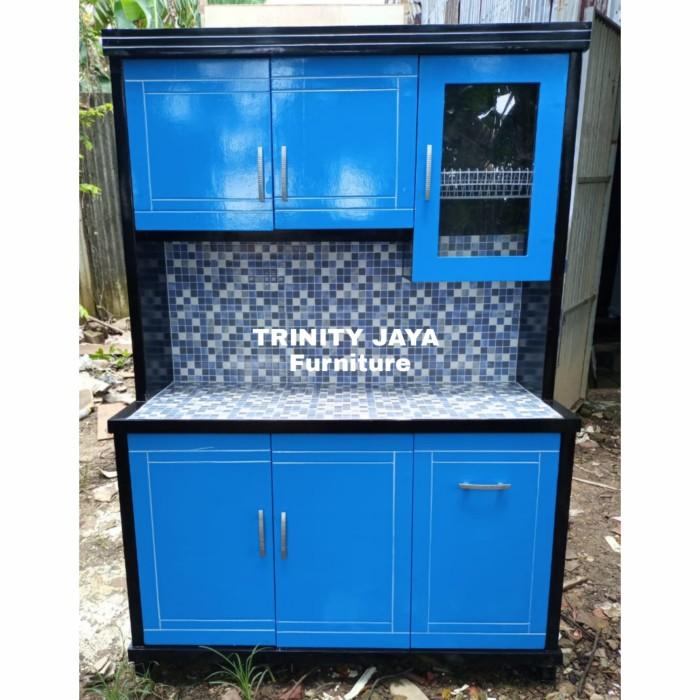 Gambar Lemari Sayur Kayu 3pintu - Biru dari Trinityjayafurniture undefined Tokopedia