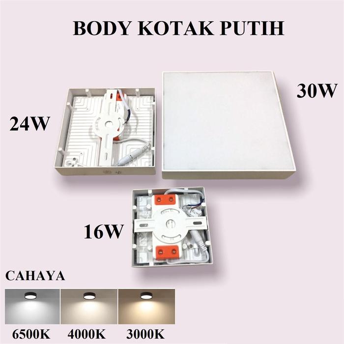 Gambar DOWNLIGHT OUTBOW 888-16Watt KOTAK / BULAT / LAMPU PLAFON / BK / WH - KOTAK PUTIH, NATURAL 4000K dari TOKO ELECTRICAL_NEW undefined Tokopedia