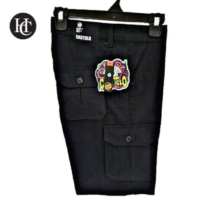 Gambar Celana Cargo Pendek Premium Castiello Asli 100% Twill Combad Stretch - Hitam, 32 dari Antiglo.Outfit undefined Tokopedia