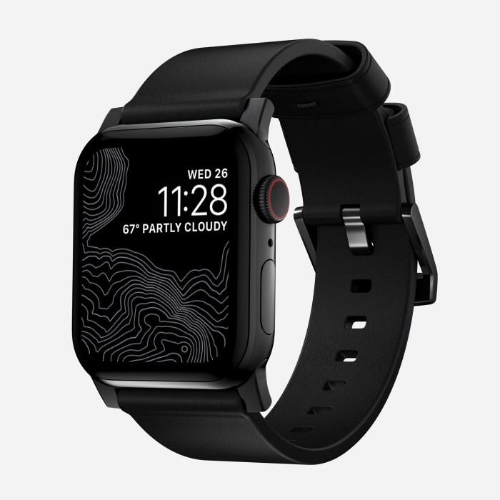Gambar Strap Apple Watch 8 Ultra SE 2 49mm 44mm Nomad Leather Band Dark Brown - Black Black dari Wijaya Case Store undefined Tokopedia