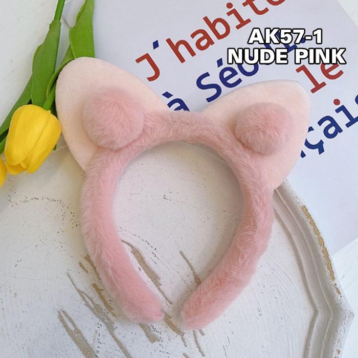 Gambar BANDO KOREA WANITA ANAK PEREMPUAN LUCU MOTIF KUPING KUCING BANDANA - AK57-1 PINK dari Maisha aksesoriss undefined Tokopedia