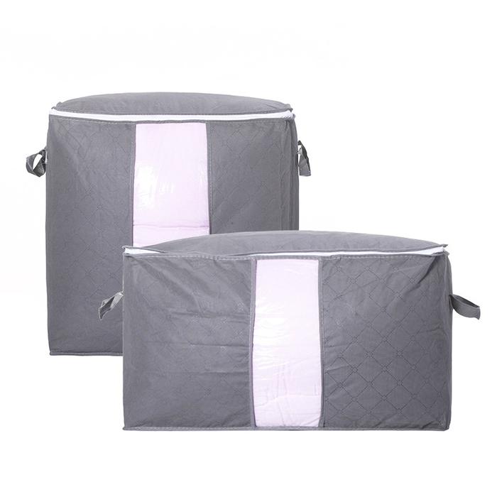 Gambar [SPR] Tas Bed Cover Selimut Baju Jumbo / Storage Box Organizer Pakaian - Abu Lebar dari Supplier Perlengkapan Rumah undefined Tokopedia