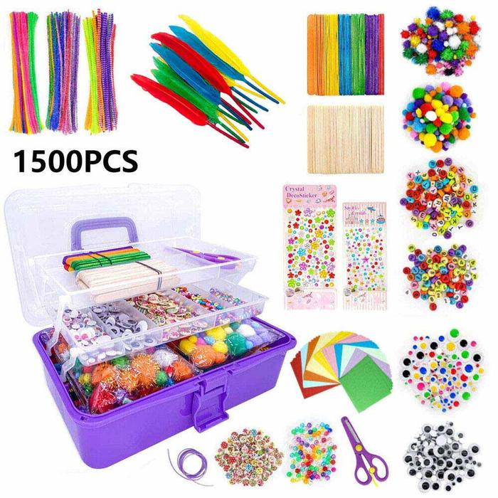 Gambar 1500Pcs Art and Craft Supplies for Kids Toddler DIY Art Set Folding dari ChelOne undefined Tokopedia